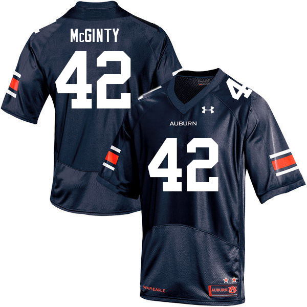 Auburn Tigers Men's Joey McGinty #42 Navy Under Armour Stitched College 2021 NCAA Authentic Football Jersey EHV5874MK